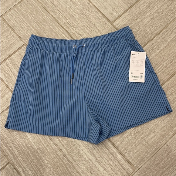 Blue Striped Midday Shorts - Picture 1 of 3